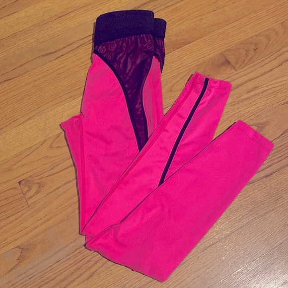 Savage X Fenty 🩷 Women’s X Mesh HighWaistLeggings - Pink & Black - Picture 4 of 7